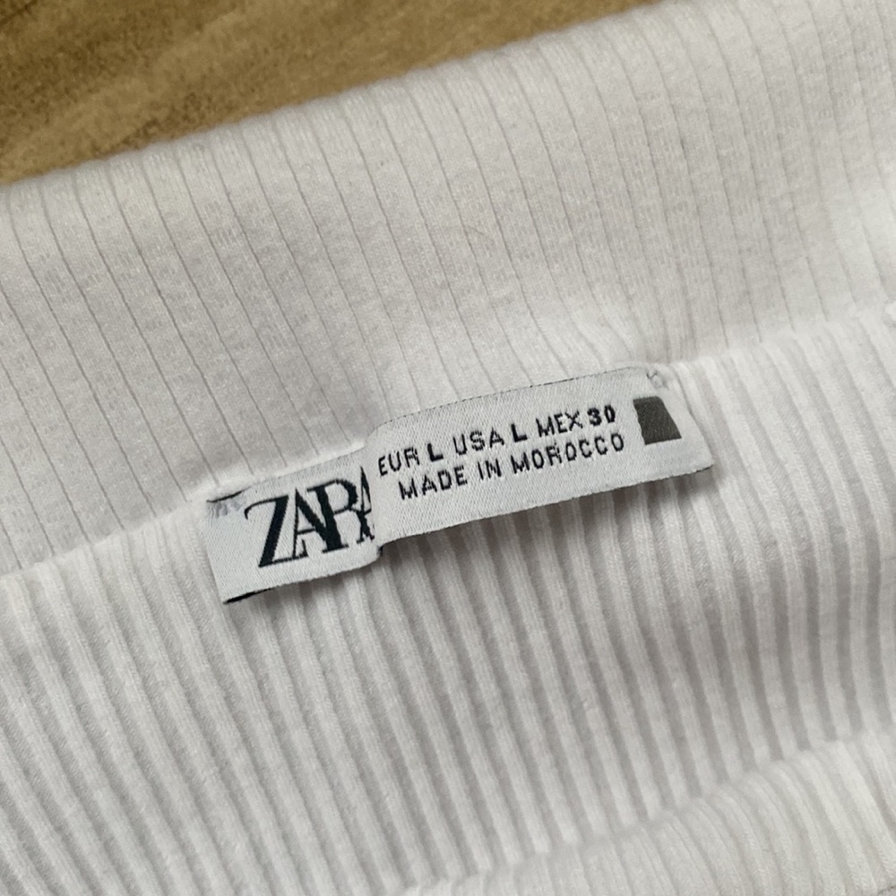 Zara Ribbed Off the Shoulder Cropped Top - Picture 4 of 5